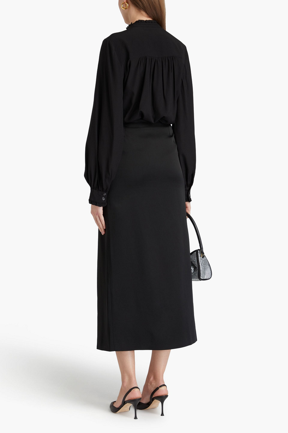 VERONICA BEARD LOUAMA SILK-BLEND CREPE DE CHINE BLOUSE 