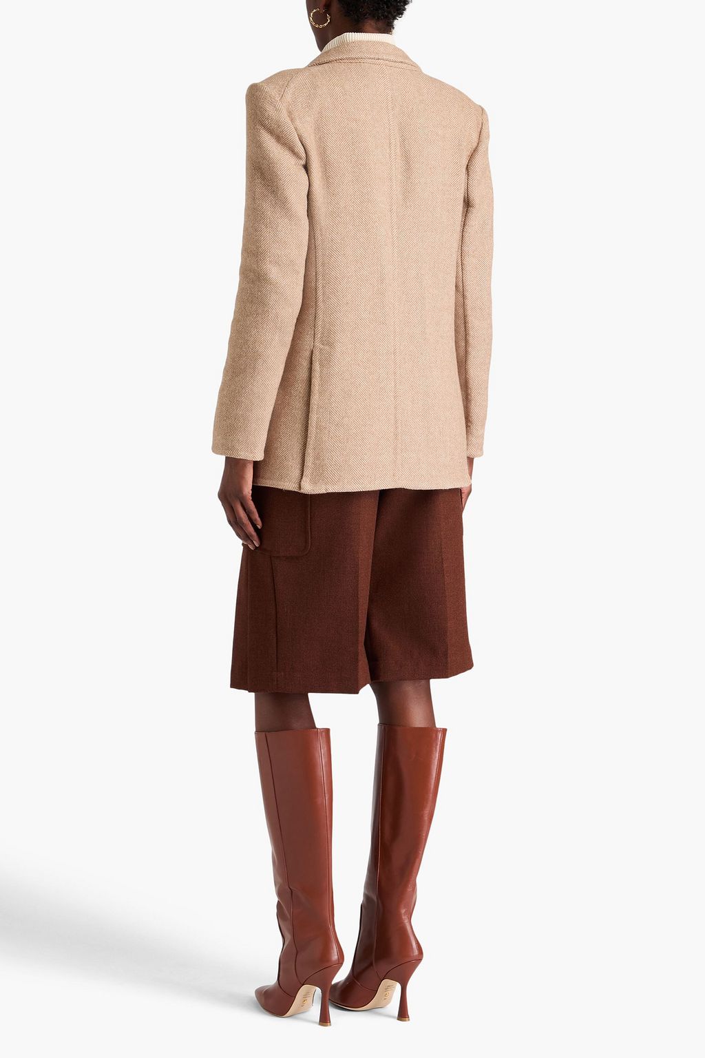 VERONICA BEARD Oria double-breasted herringbone wool-blend blazer