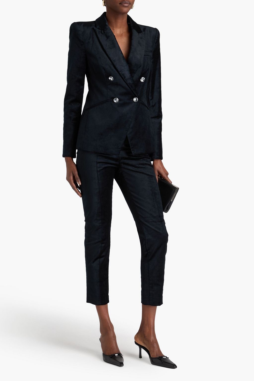 VERONICA BEARD Elam Dickey double-breasted cotton-blend velvet blazer