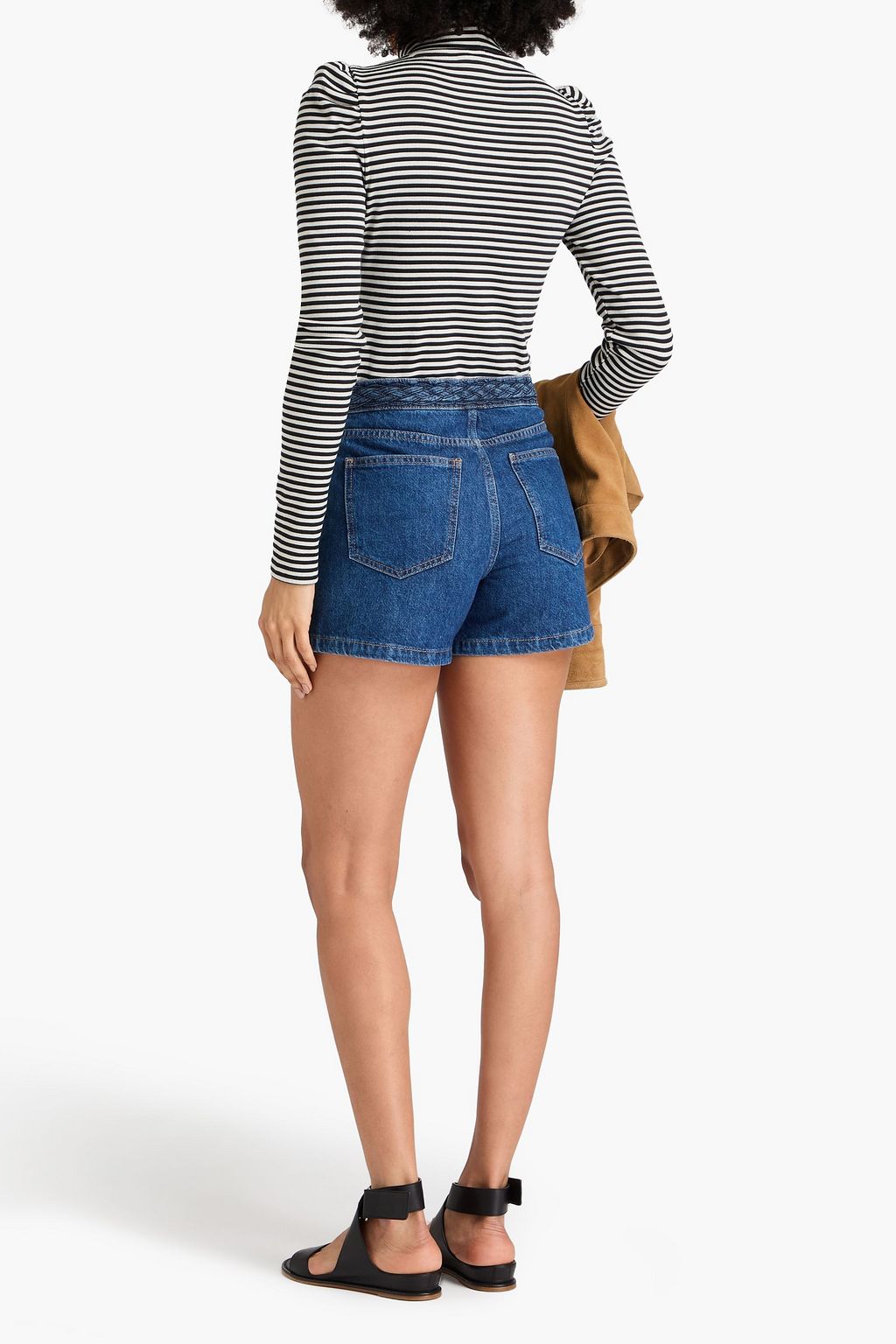 VERONICA BEARD Cedar striped Pima cotton-blend jersey turtleneck top