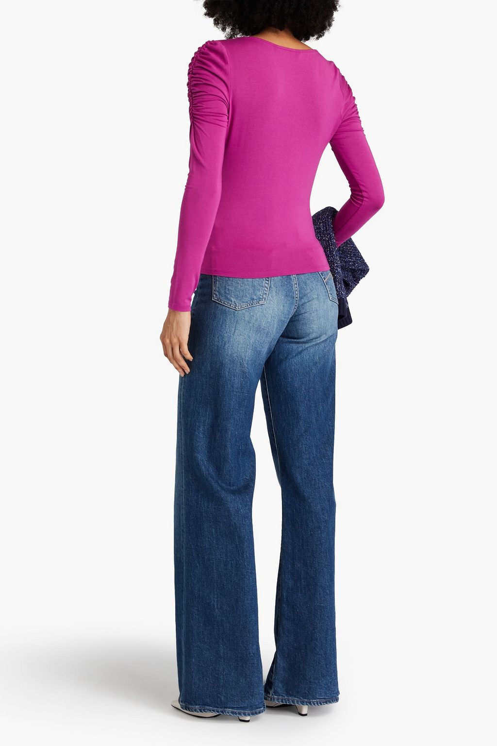 VERONICA BEARD Priyanka ruched stretch-modal jersey top