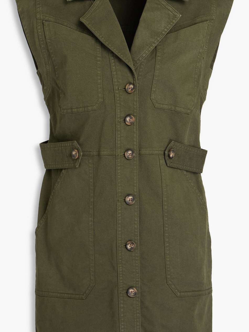 cotton-blend twill mini dress