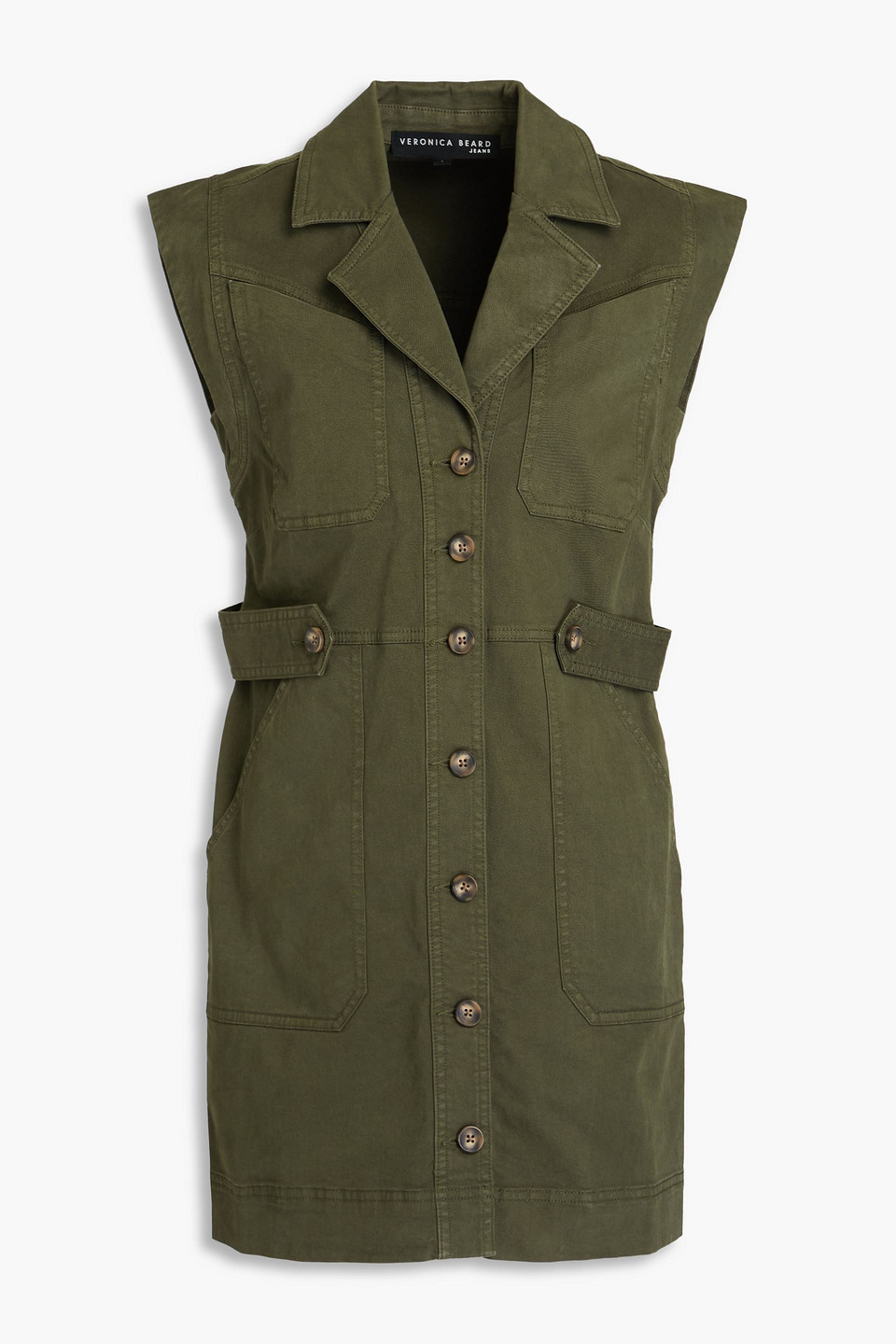 Cotton-blend twill mini dress