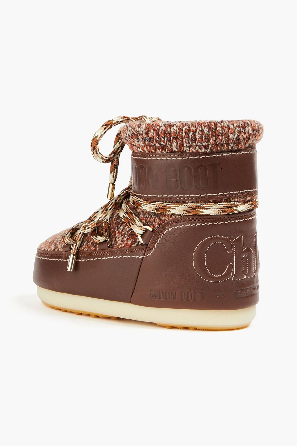CHLOÉ X MOON BOOT ウール&レザー スノーブーツ