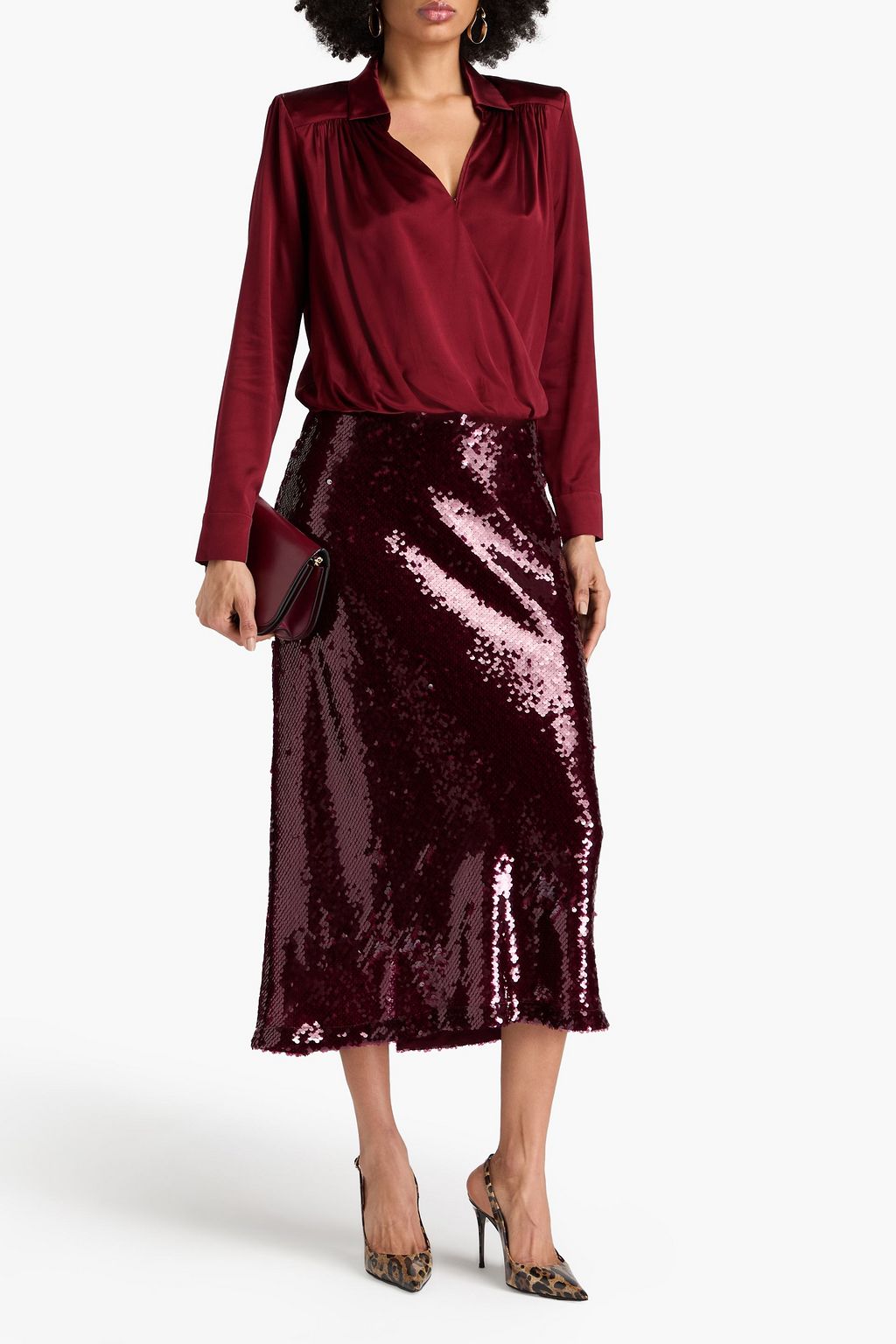 VERONICA BEARD Rozik wrap-effect stretch-silk satin top
