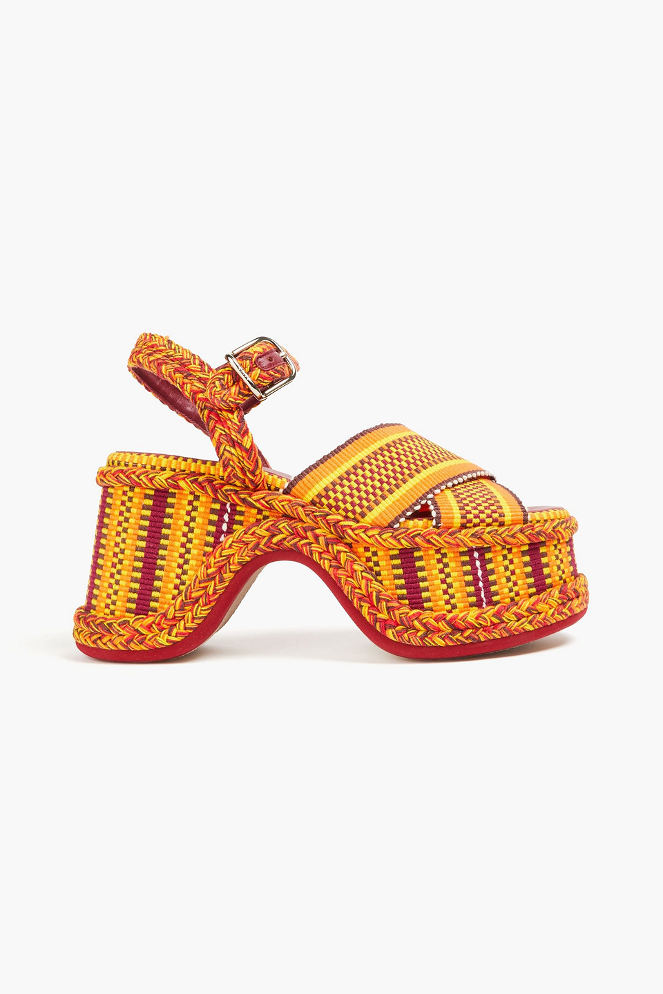 Chloé Meril Woven Platform Sandals In Brown