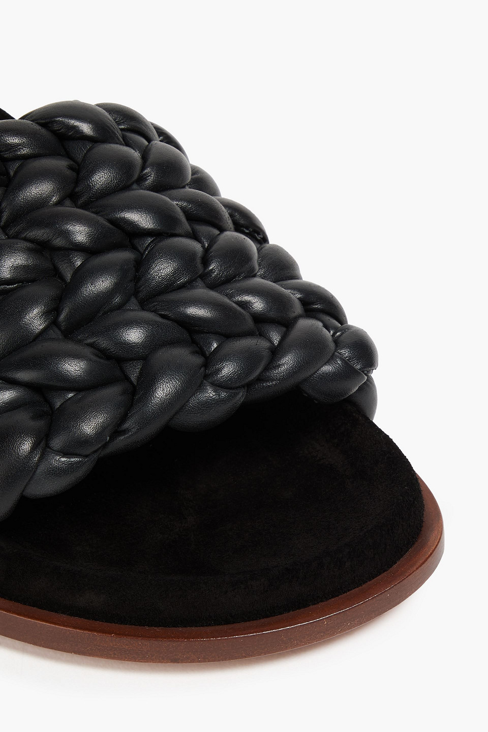 Chloé Kacey Braided Leather Slides In Black