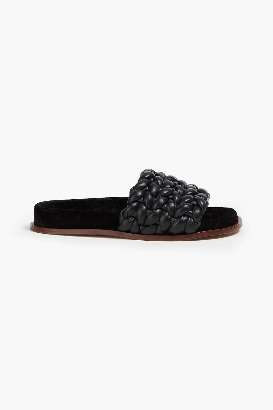 Chloé Kacey Braided Leather Slides In Black