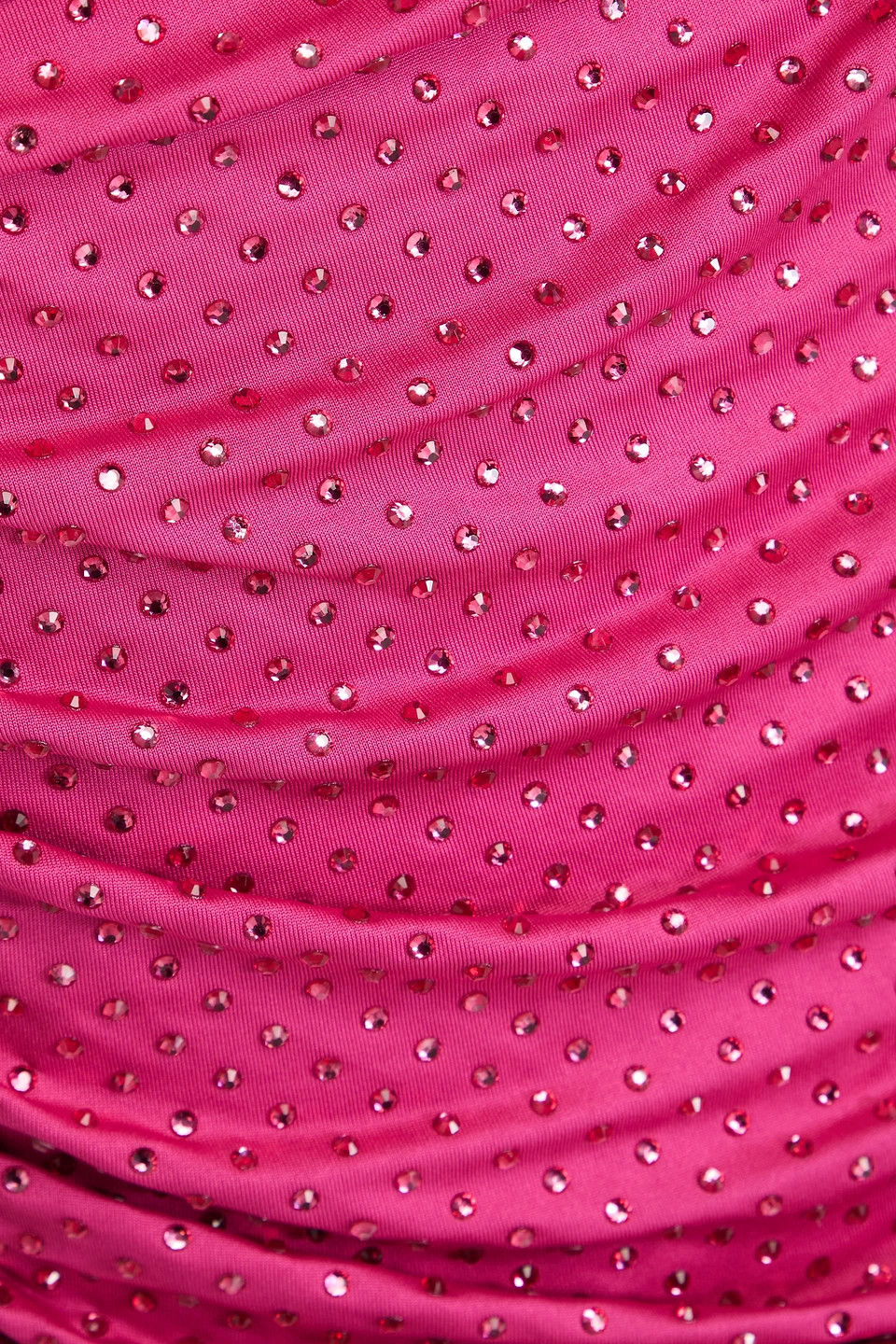 Veronica Beard Jessel Crystal-embellished Ruched Jersey Mini Dress In Fuchsia