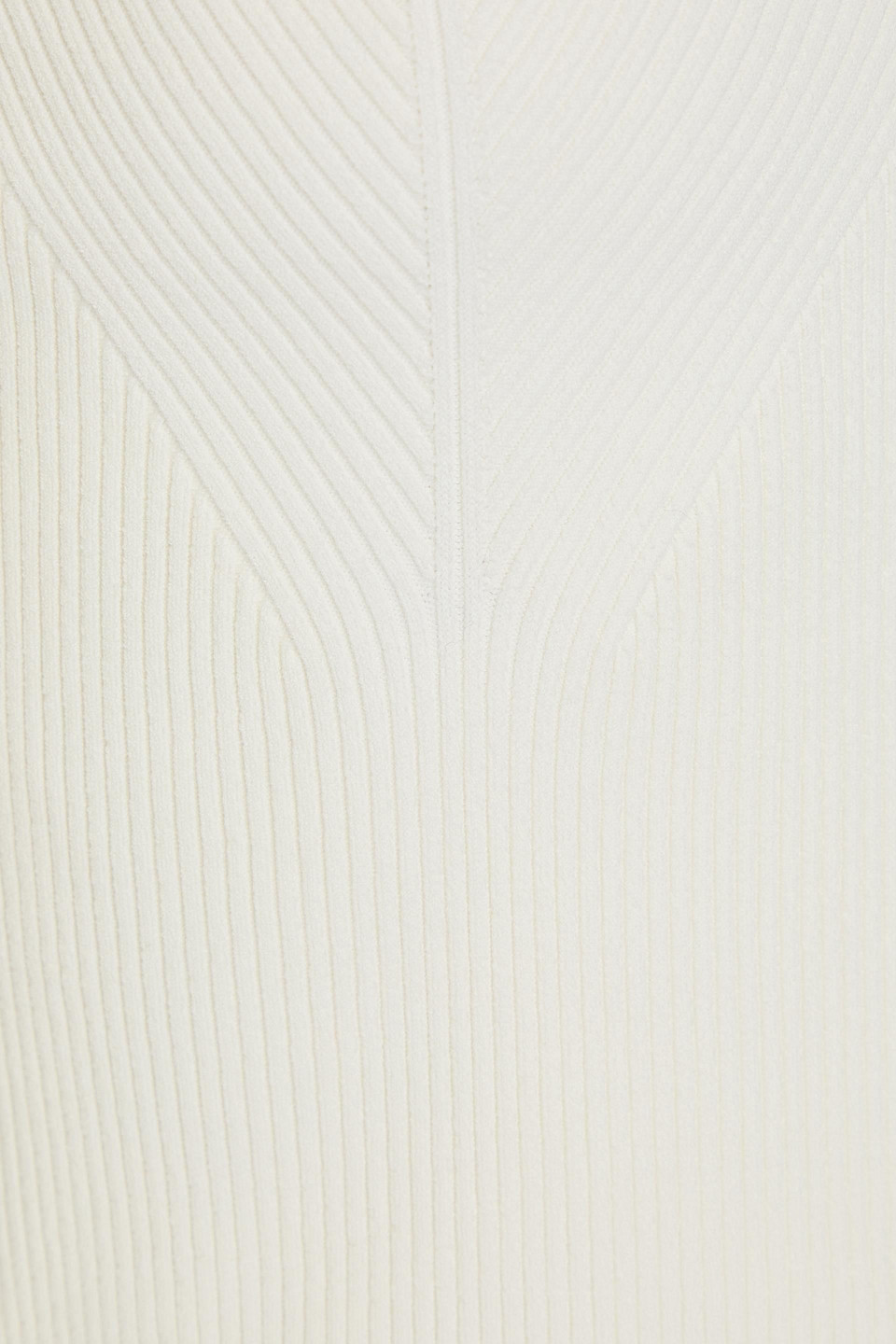 Veronica Beard Gladys Ribbed Sweetheart Knit Long Sleeve Top In Ivory In Ivory