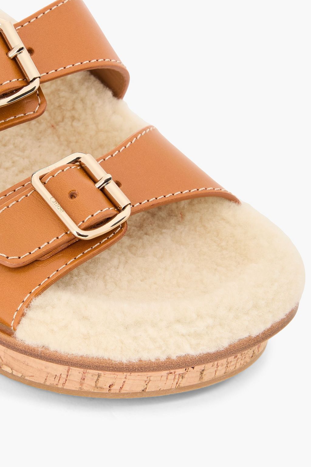 CHLOÉ صندل "مارا" من الجلد مبطّن بالصوف الناعم