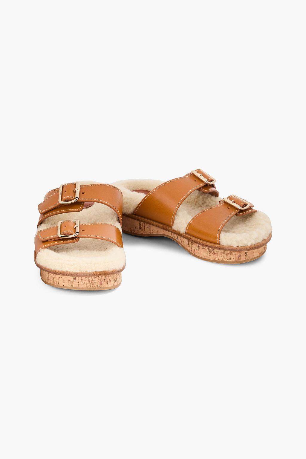 CHLOÉ صندل "مارا" من الجلد مبطّن بالصوف الناعم