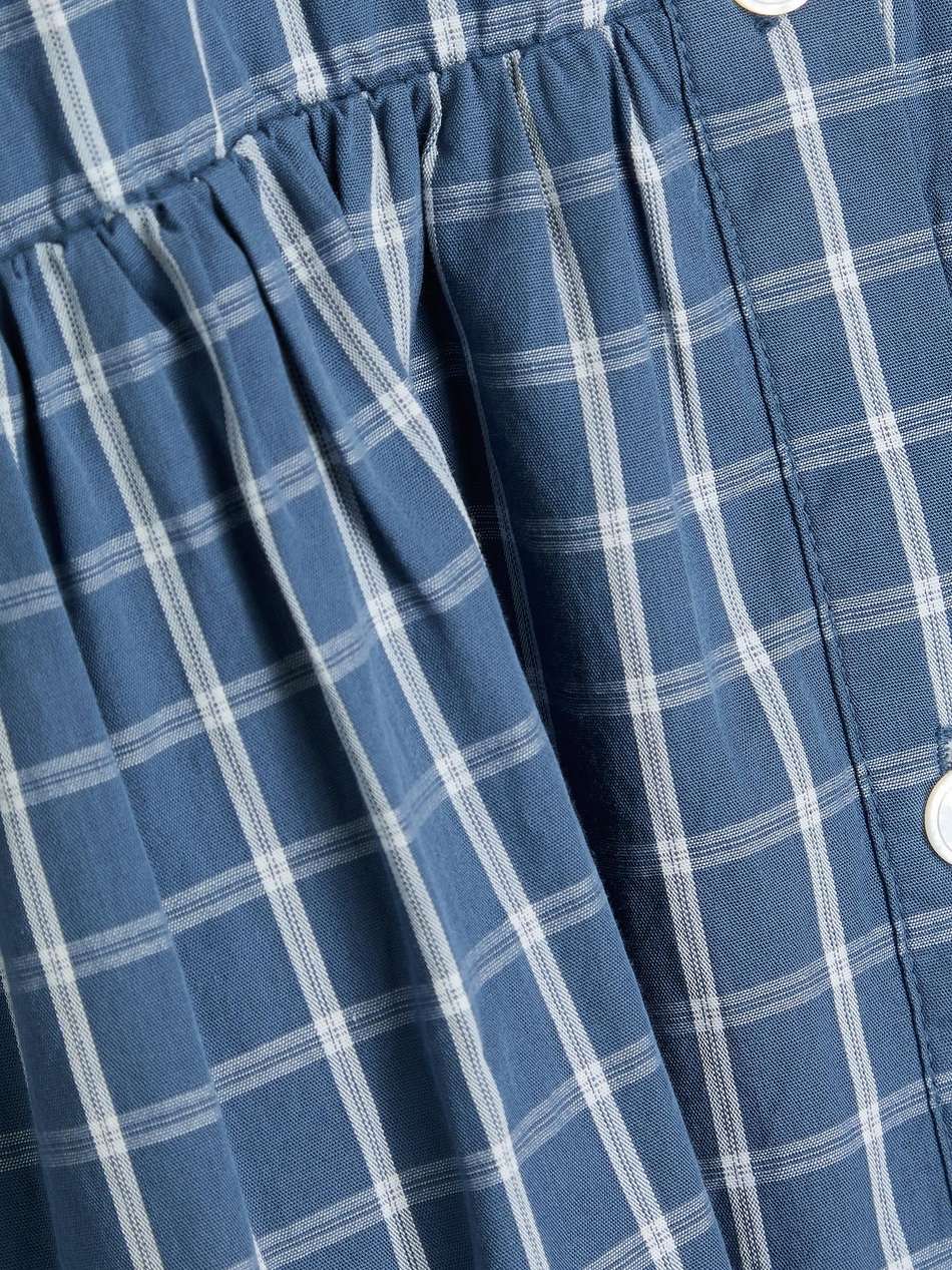 jemila checked cotton mini shirt dress