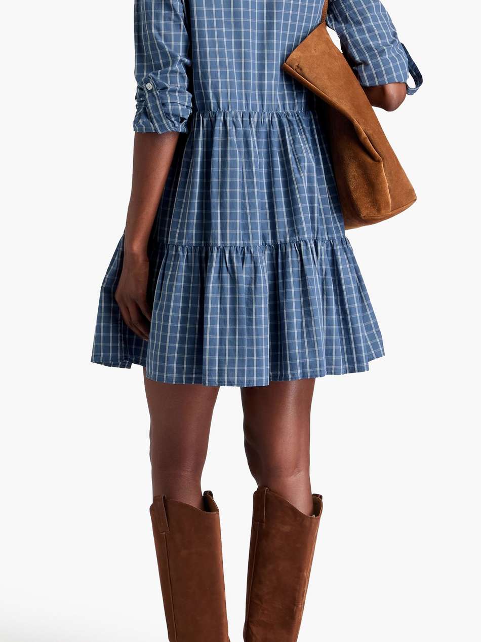 jemila checked cotton mini shirt dress