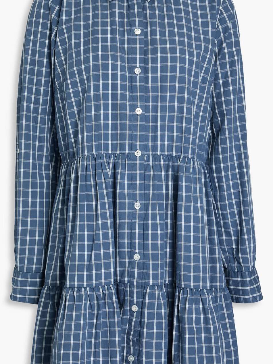 jemila checked cotton mini shirt dress