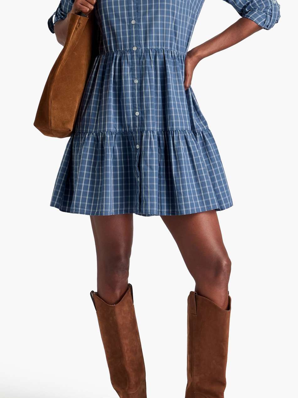 jemila checked cotton mini shirt dress
