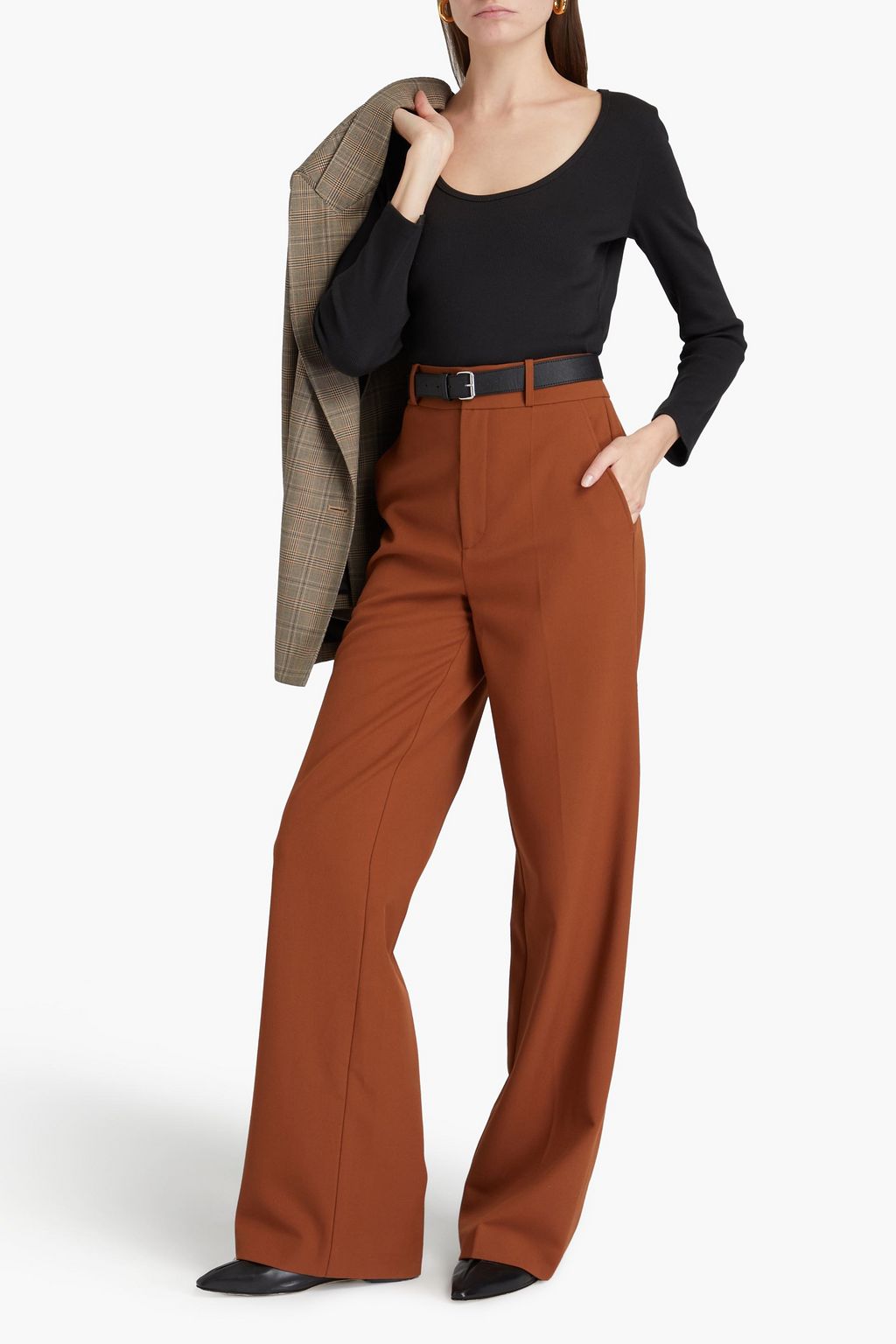 VERONICA BEARD Calabra ribbed Pima cotton-jersey top
