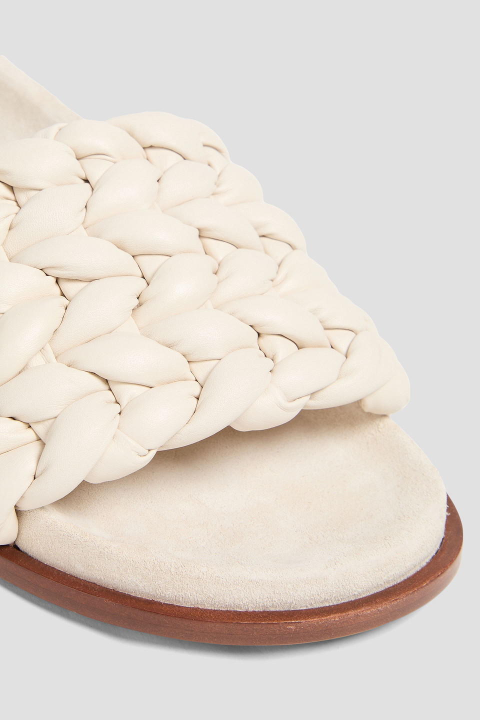 Chloé Kacey Footbed Braided Slides In Ecru