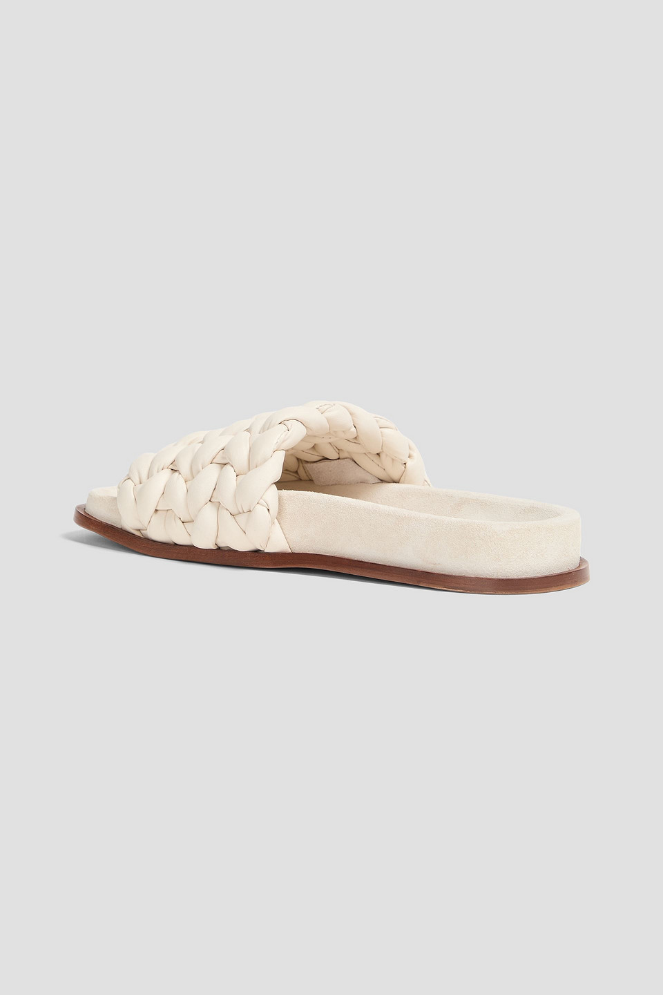 Chloé Kacey Footbed Braided Slides In Ecru