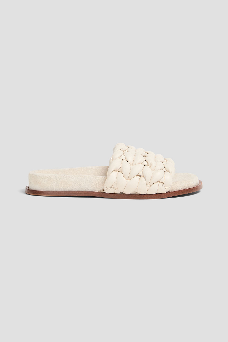 Chloé Kacey Footbed Braided Slides In Ecru