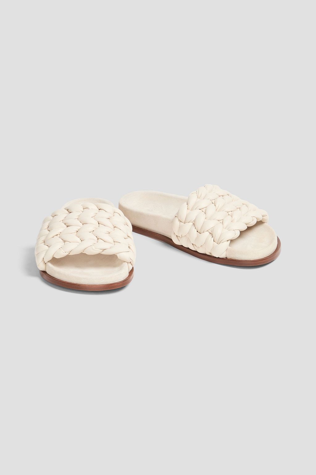 CHLOÉ 케이시 브레이디드 가죽 슬라이드 샌들