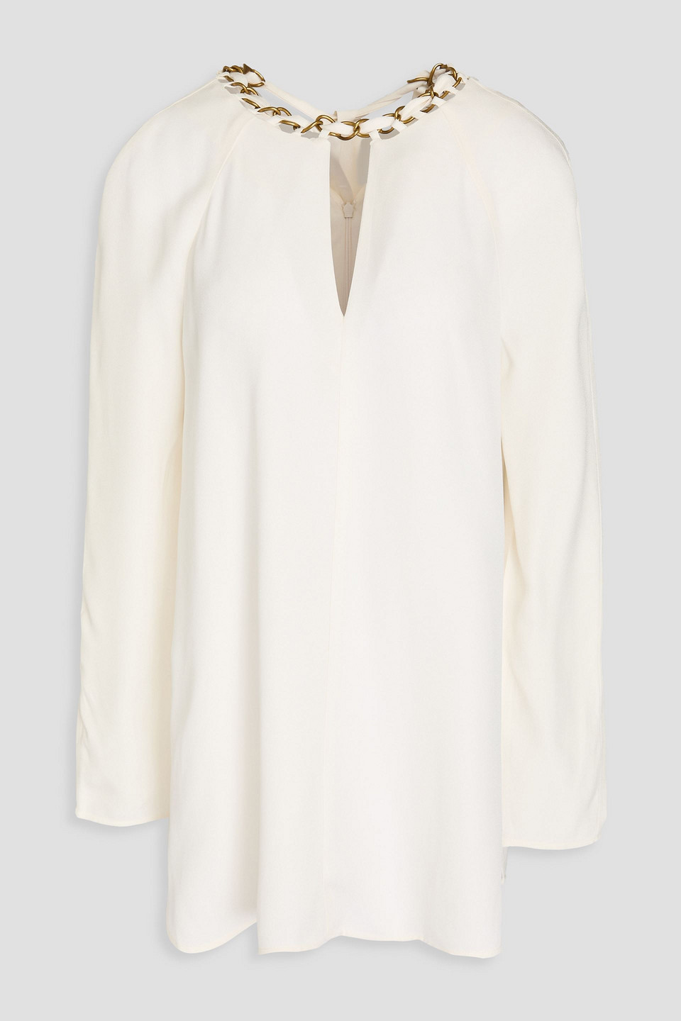 Zimmermann Chain-embellished Cutout Crepe Tunic In Ivory