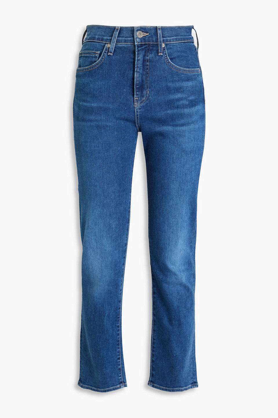 Veronica Beard Ryleigh High-rise Slim-leg Jeans In Mid Denim
