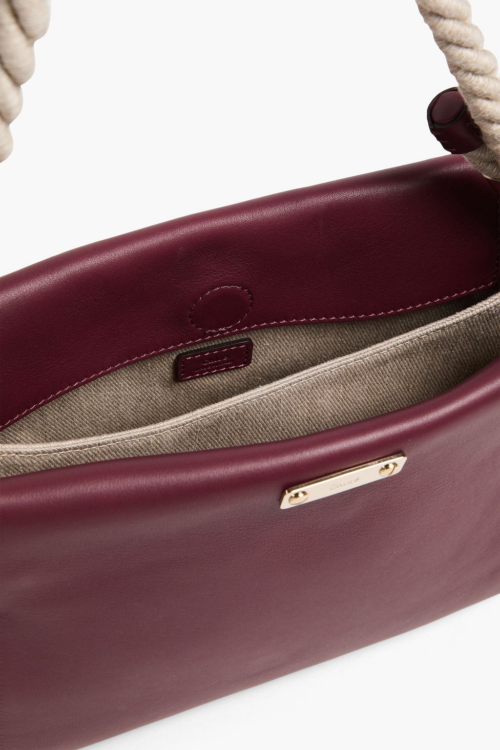 CHLOÉ Key two-tone twill and leather shoulder bag