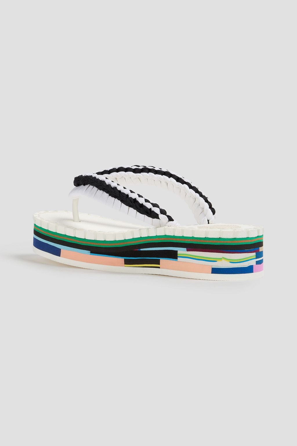 CHLOÉ Lou Plateausandalen aus Kordel mit Details im Überwendlichstich