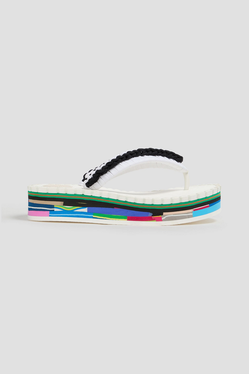 Chloé Lou Whipstitched Cord Platform Sandals In Weiss