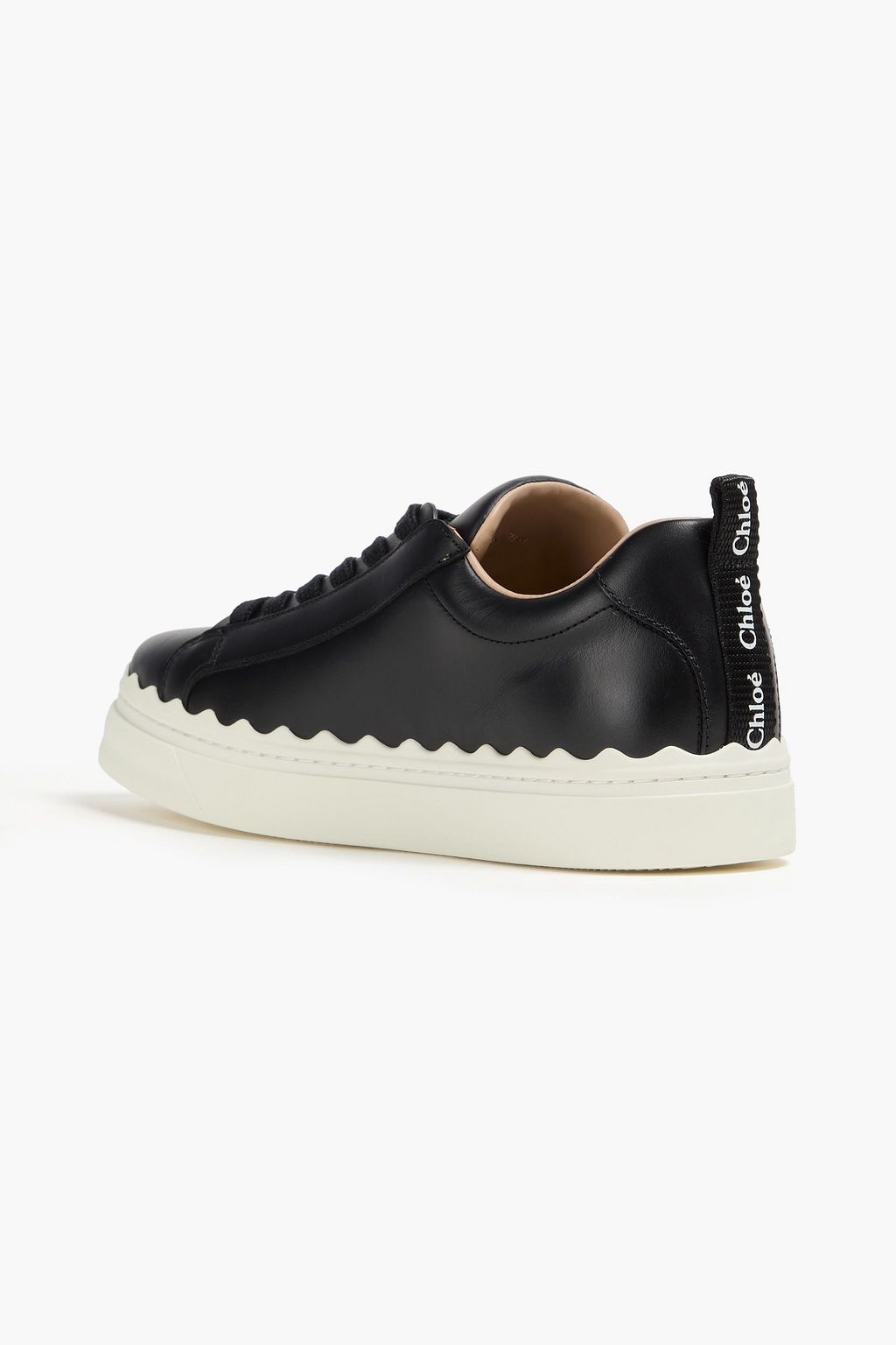 CHLOÉ Lauren scalloped leather sneakers