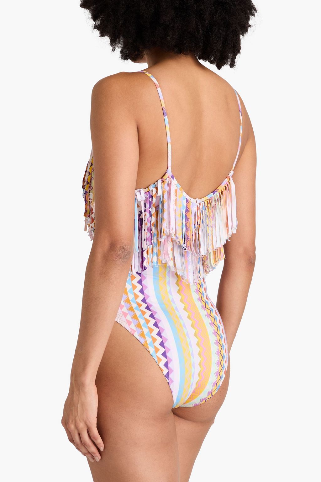 MISSONI Fringed printed swimsuit