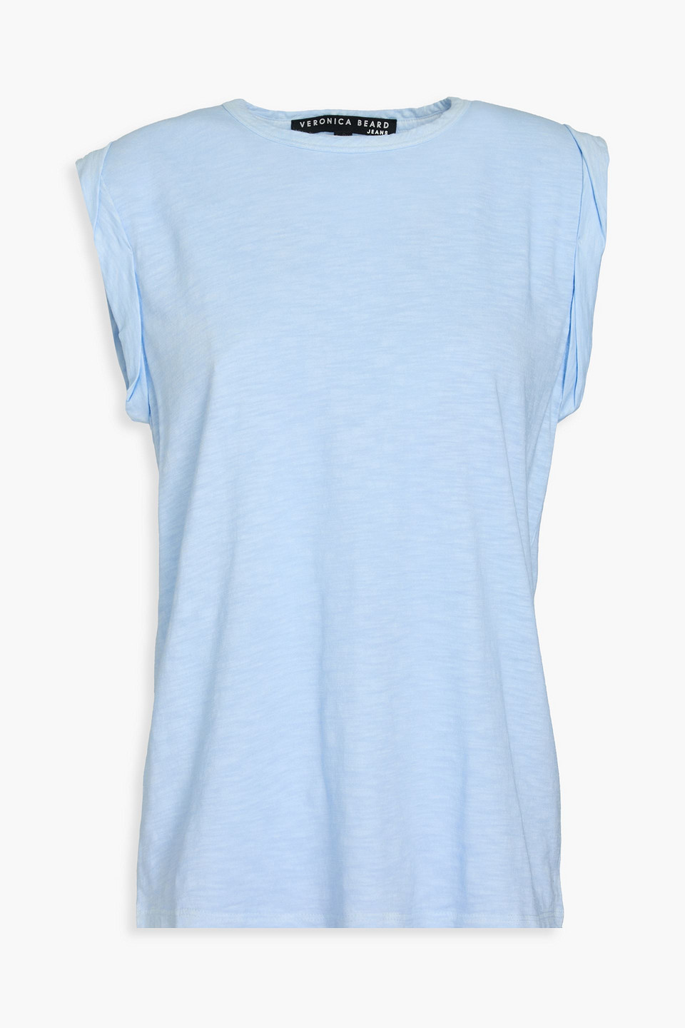 Veronica Beard Dree Slub Pima Cotton-jersey Top In Light Blue
