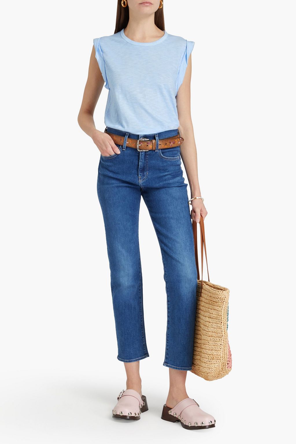 VERONICA BEARD Dree slub Pima cotton-jersey top
