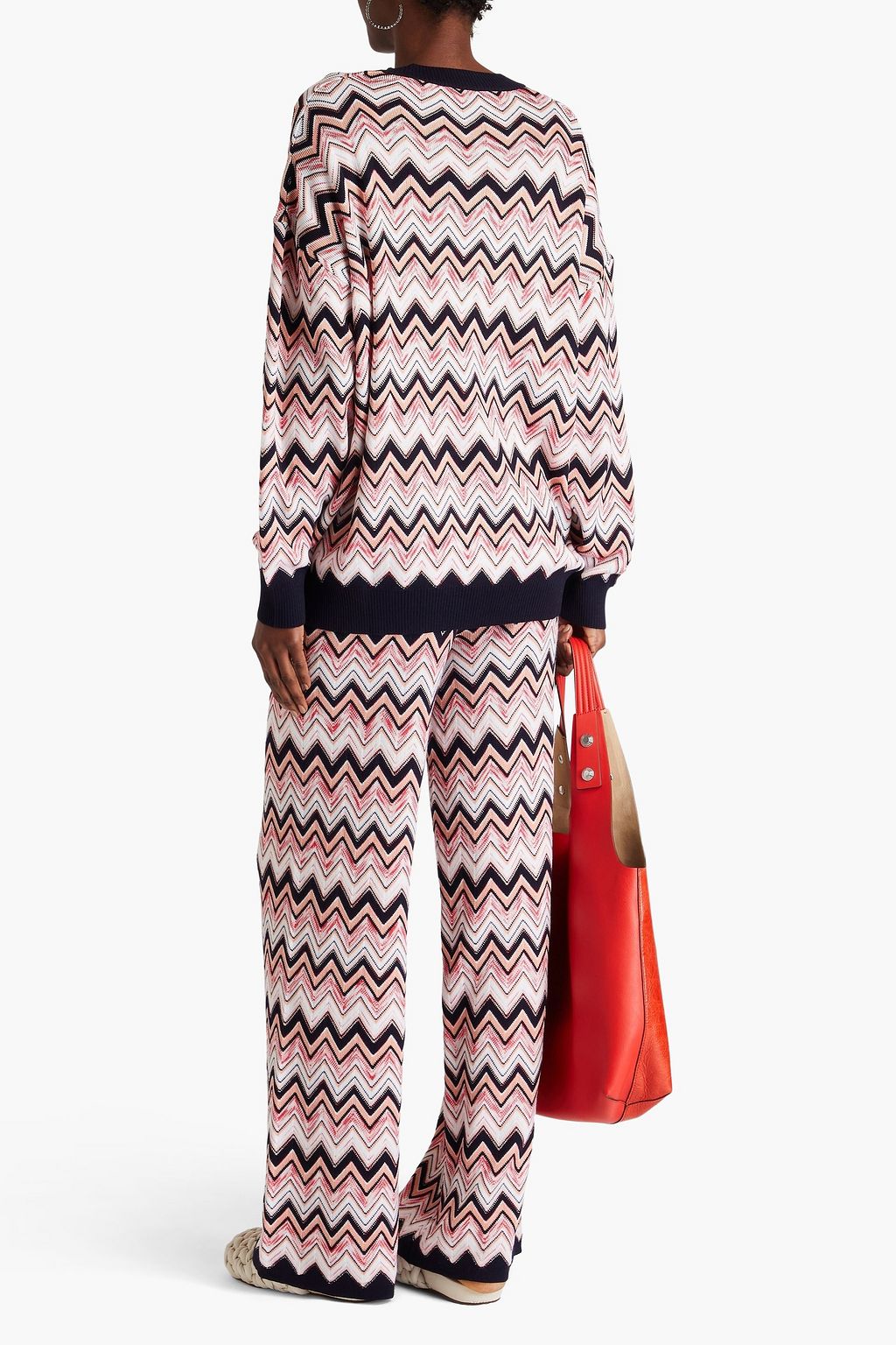 MISSONI كنزة رياضية فضفاضة من مزيج الصوف بحبكة كروشيه