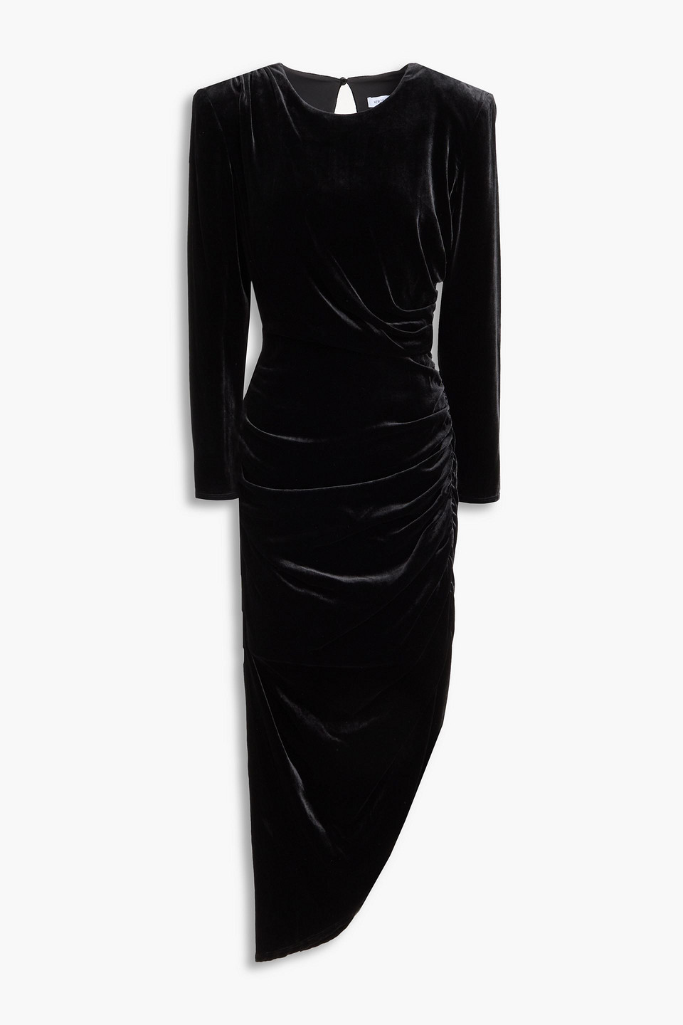 Veronica Beard Tristana Velvet-effect Midi Dress In 黑色
