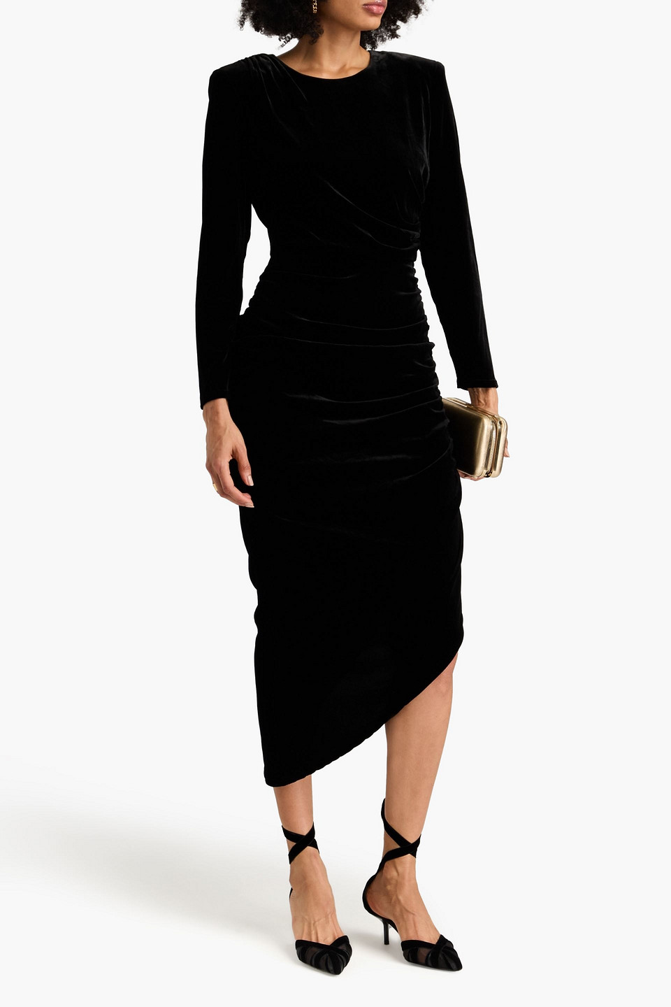 Veronica Beard Tristana Velvet-effect Midi Dress In Schwarz