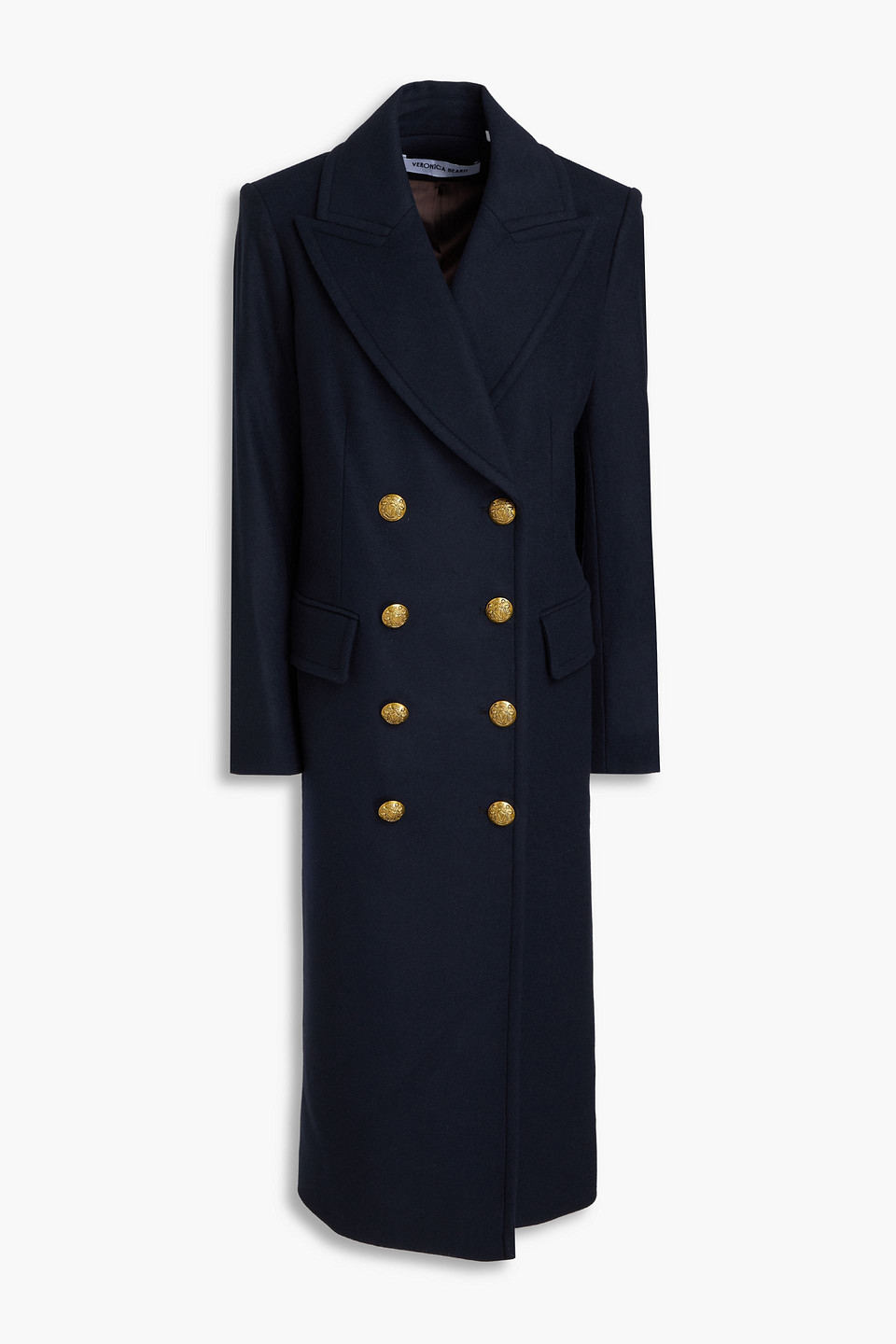 Veronica Beard Nalida Double-breasted Wool And Cashmere-blend Felt Coat In Navy