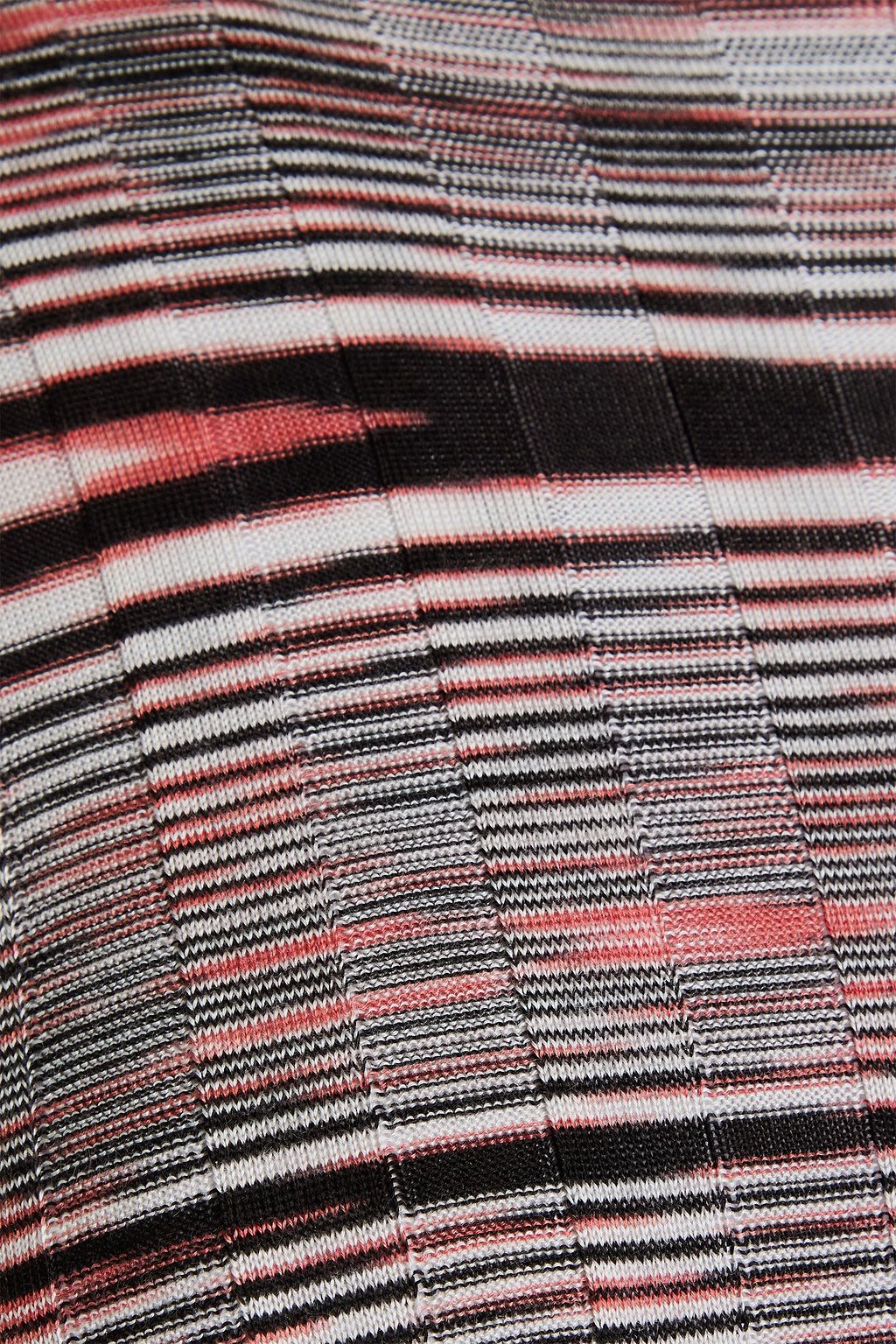MISSONI فستان متوسط الطول من مزيج حرير والكشمير المضلّع بألوان متداخلة