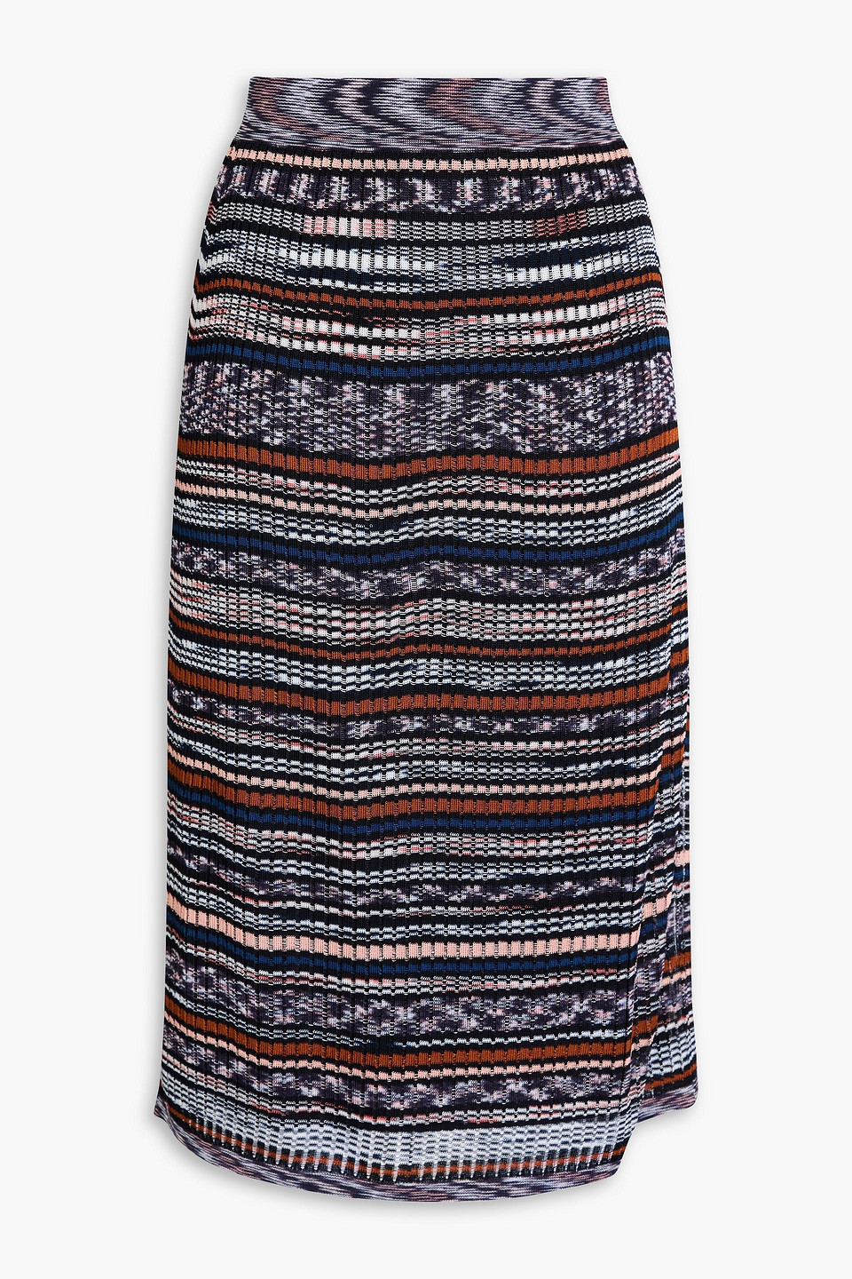 Space-dyed ribbed-knit skirt