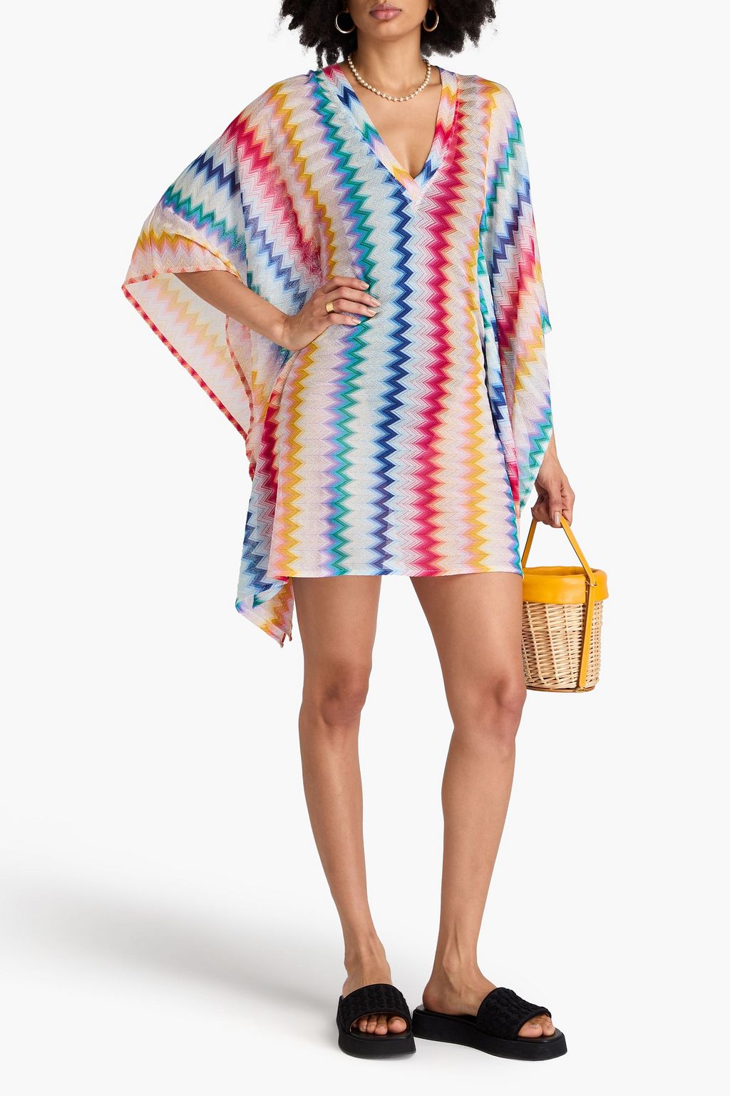 MISSONI 메탈릭 크로셰 니트 커버업