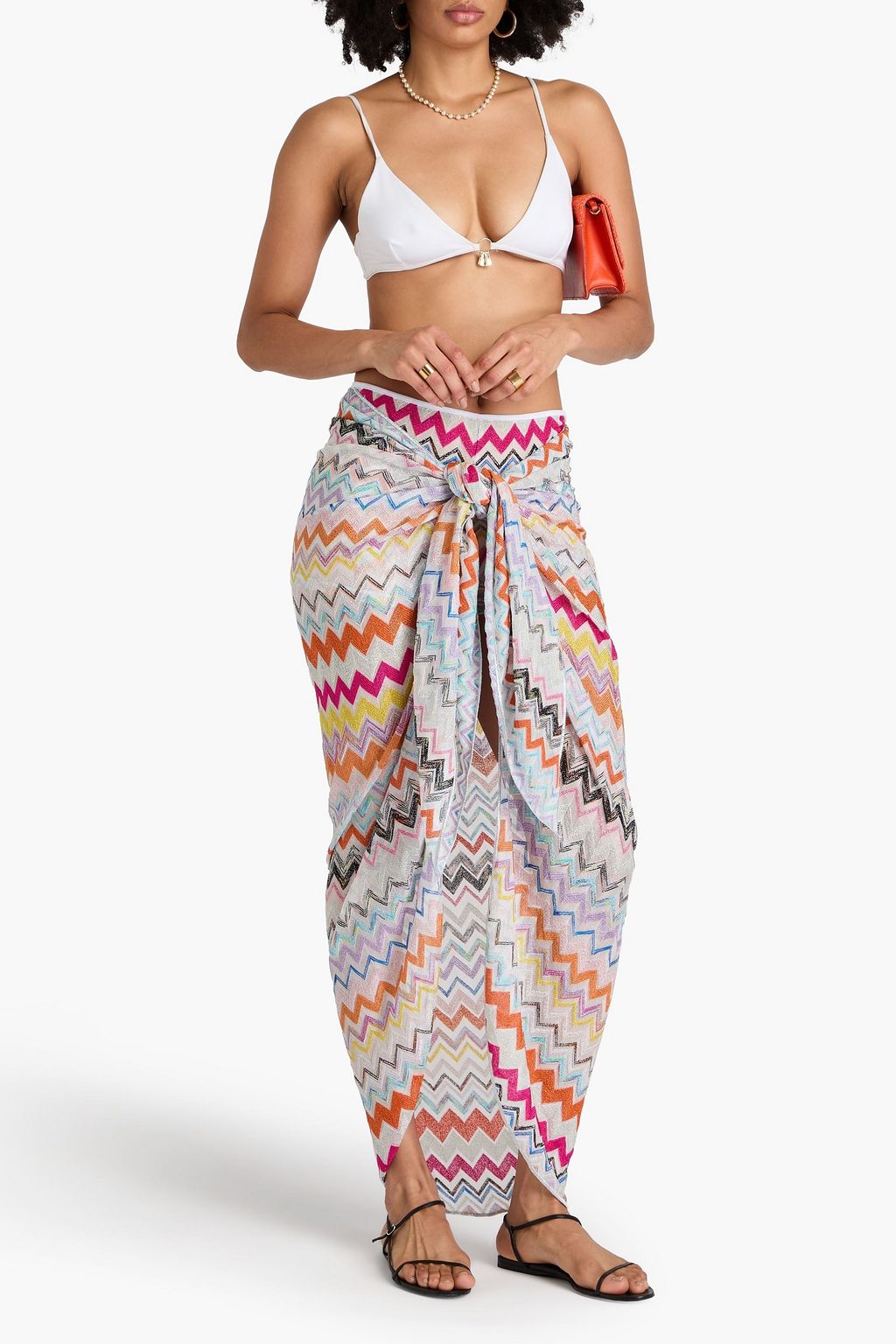MISSONI 컨버터블 메탈릭 크로셰 니트 파레오
