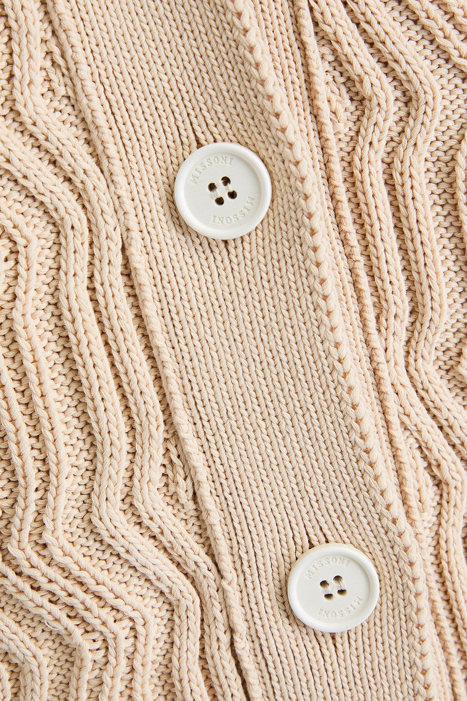 Missoni Cotton Cardigan In Beige