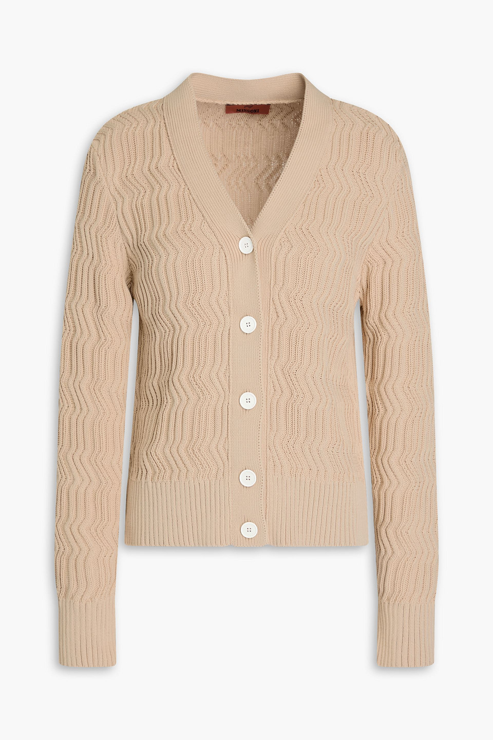 Missoni Cotton Cardigan In Beige