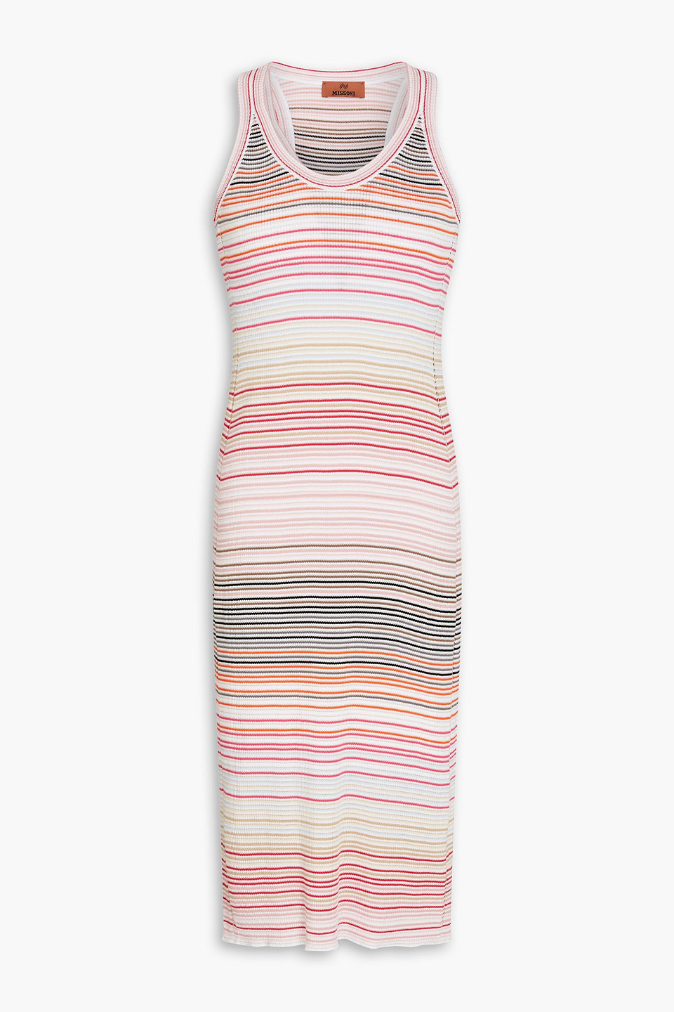 Missoni Stripe-pattern Knitted Dress In Baby-pink