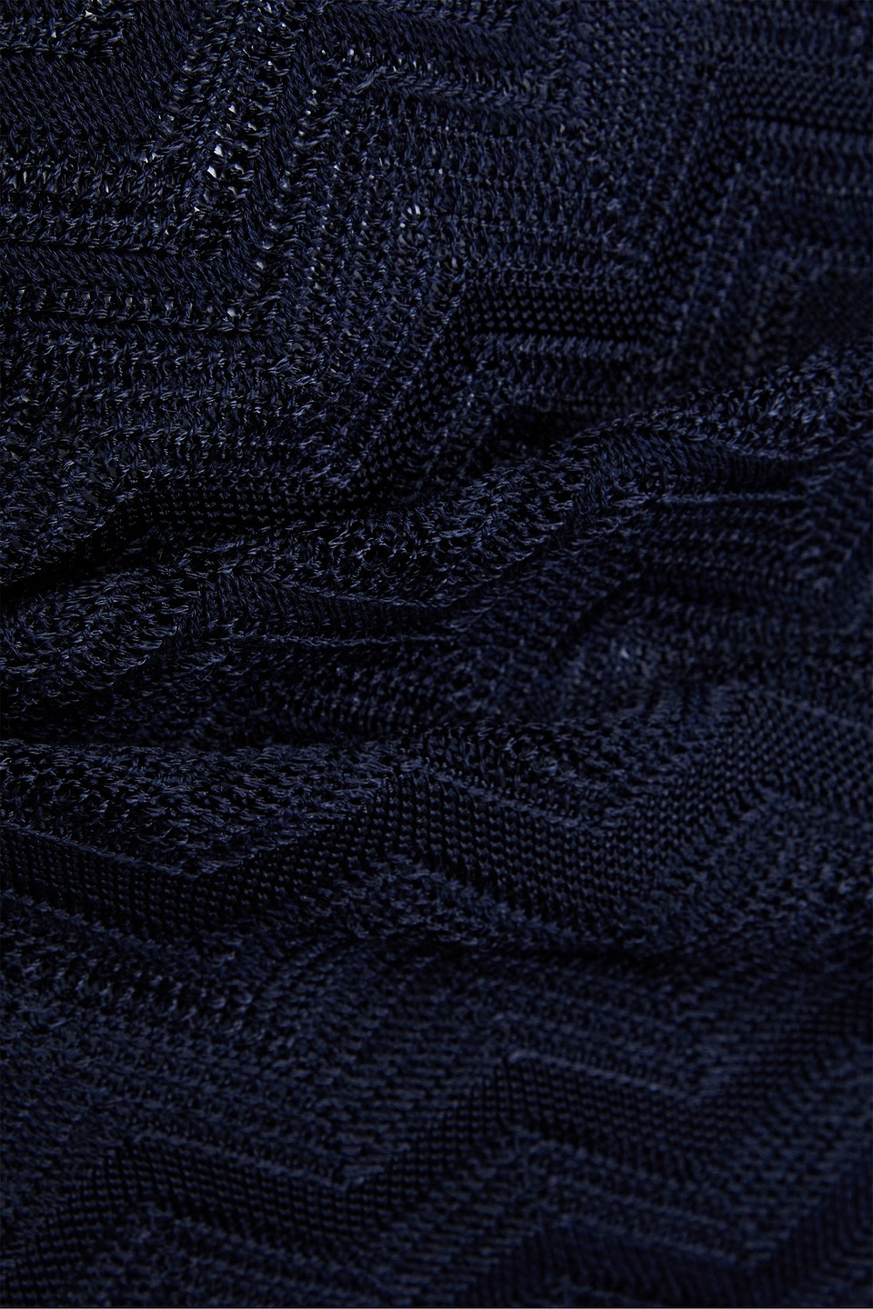 Missoni Midi Skirt In Chevron Wool And Viscose In Midnight Blue