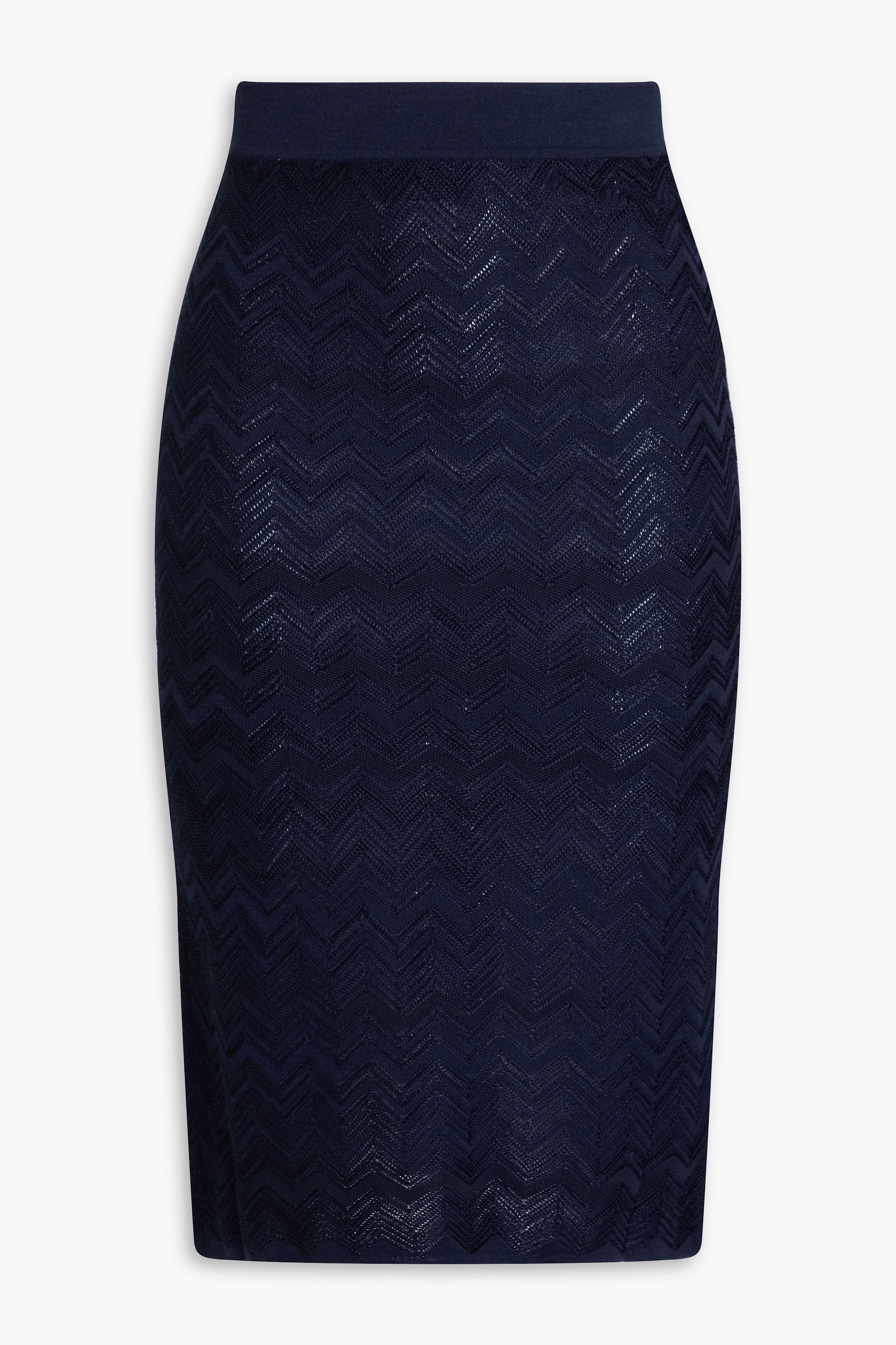 Missoni Crochet-knit wool-blend pencil skirt
