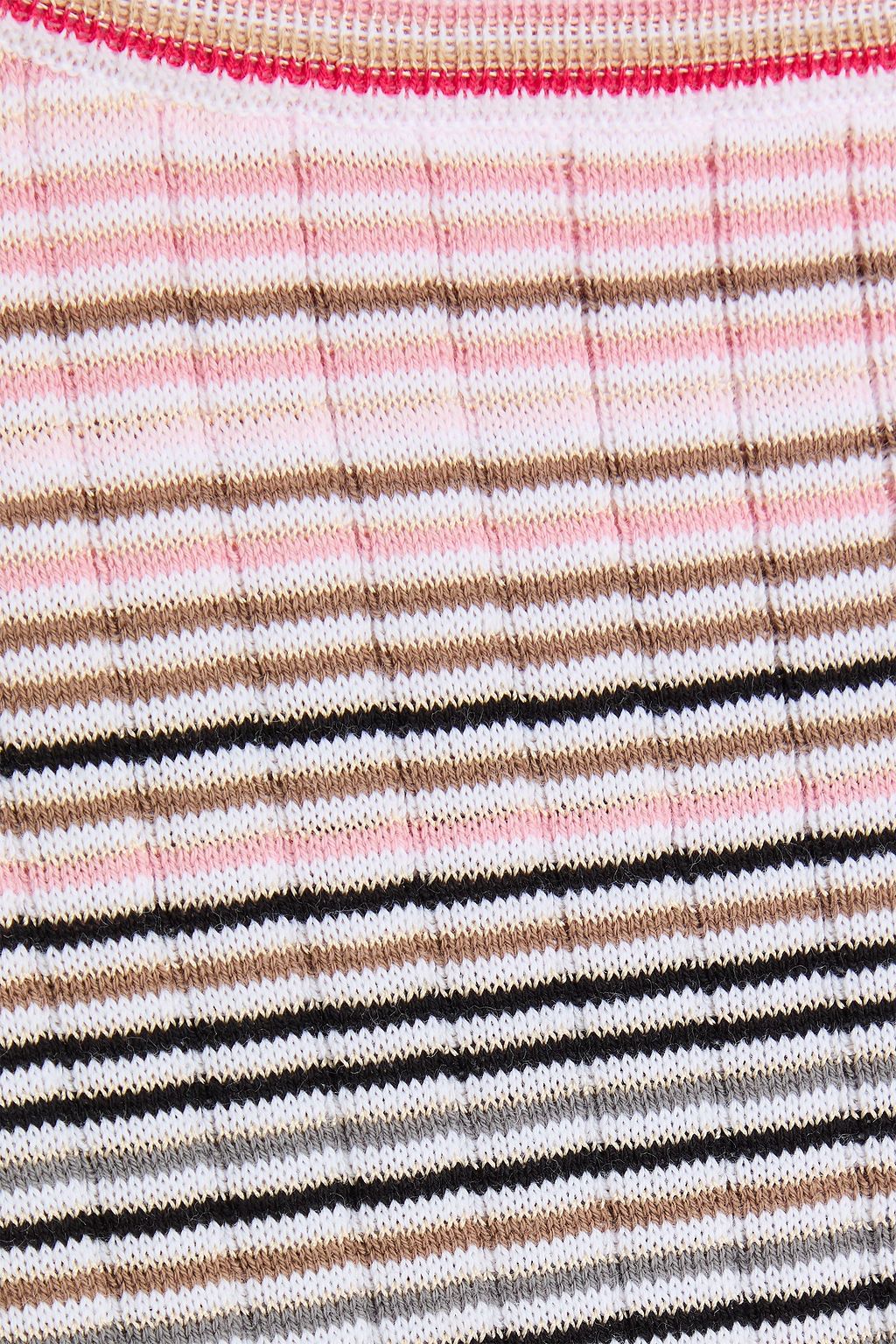 MISSONI كنزة رياضية مخططة من مزيج من القطن والنسيج المحبوك المضلّع