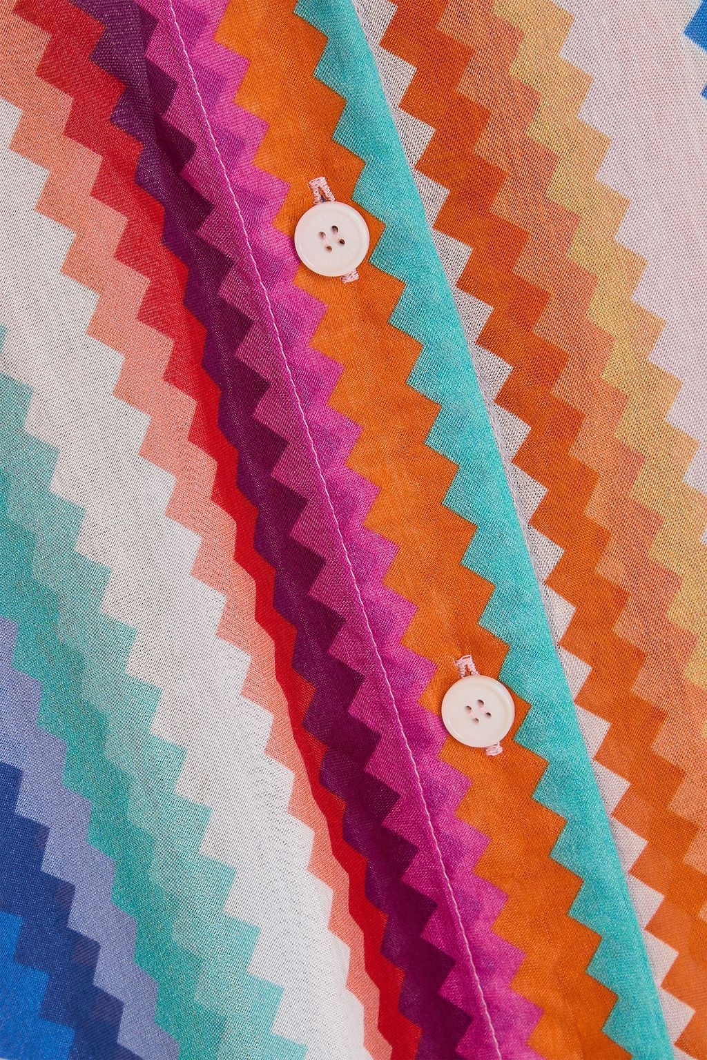 MISSONI رداء بحر مصنوع من القطن ومزيج الحرير ومزين بطبعات