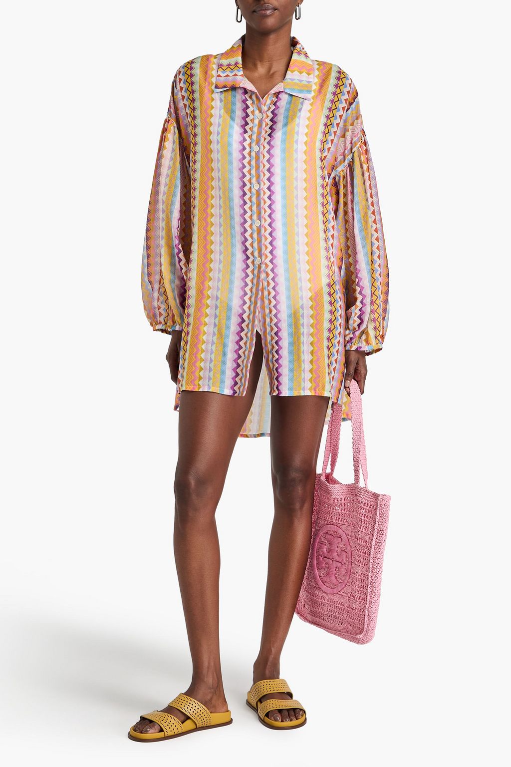 MISSONI 프린트 코튼 실크 혼방 셔츠